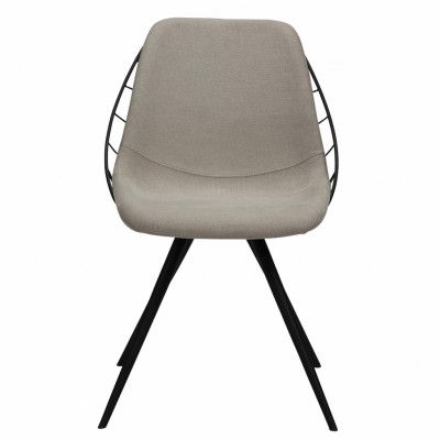 DAN-FORM Sway Matstol - Sandfärgat Tyg och Svart Stål