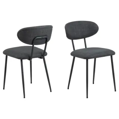 ACT NORDIC Denise matstol - mörkgrått tyg och svart stål