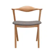 Designer Matstol, med Armstöd - Grå / Brun Polyester och Naturlig Ek