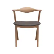 Designer Matstol, med Armstöd - Grå / Brun Polyester och Vitoljad Ek