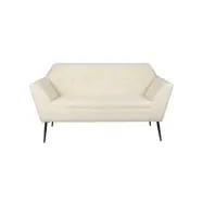 DUTCHBONE Kate 2-pers. soffa - beige bouclétyg och svart järn