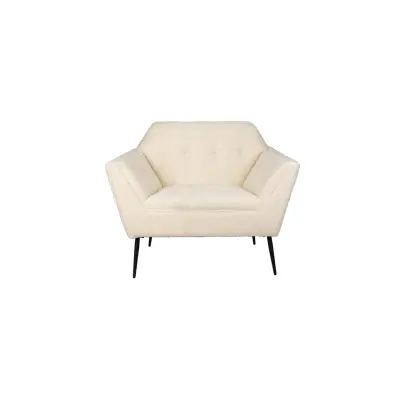 DUTCHBONE Kate fåtölj, med armstöd - beige bouclé polyester och svart järn