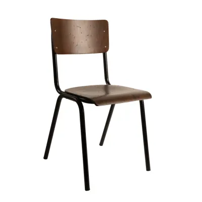DUTCHBONE Scuola matstol - valnötsfärgad plywood och stål