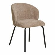 HOUSE NORDIC Safira matstol - beige bouclé polyestertyg och svart stål