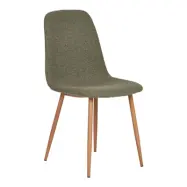 HOUSE NORDIC Stockholm matstol - mörkgrönt bouclétyg och stål med trälook