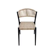 HOUSE OF SANDER Astrid matstol - naturlig polyrotting och svart aluminium