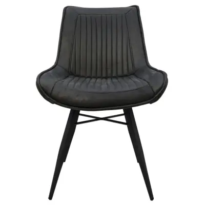 HSM COLLECTION Denver Matstol - Grått Tyg och Svart Metall