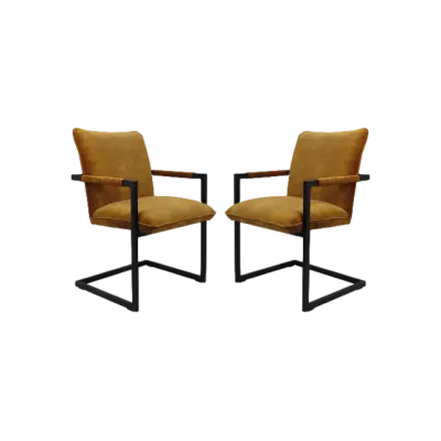 HSM COLLECTION Matstol Boston S/2 Adore 132 Guld 56*68*89