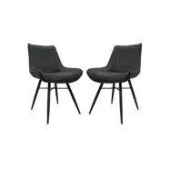 HSM COLLECTION Matstol Denver S/2 Gr&aring;/svart 55*63*85