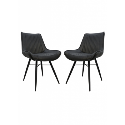 HSM COLLECTION Matstol Denver S/2 Grå/svart 55*63*85