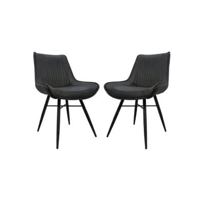 HSM COLLECTION Matstol Denver S/2 Grå/svart 55*63*85