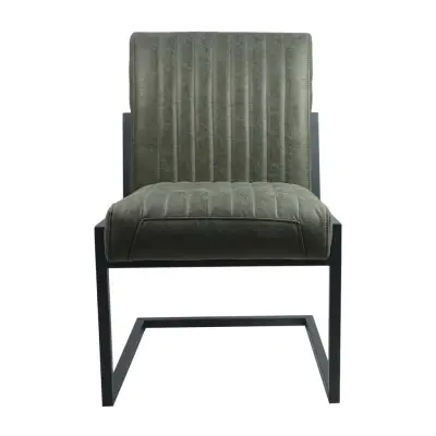 HSM COLLECTION Texas Matstol - Armégrönt Yacht-läder och Metall