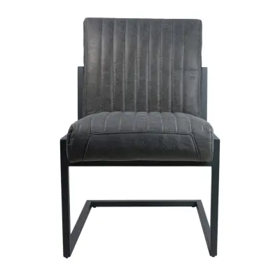 HSM COLLECTION Texas Matstol - Grafit Yacht-läder och Metall