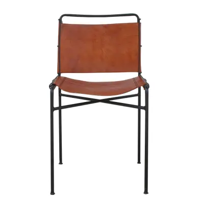 KILROY INDBO Seattle matstol - naturligt läder och järn