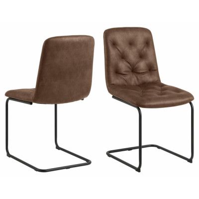 ACT NORDIC Kira matbordsstol - brunmix tyg och svart stål