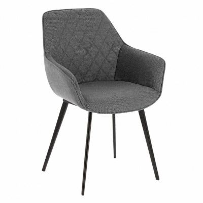 LAFORMA Aminy Matstol, med Armstöd - Grått Tyg och Svart Stål