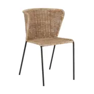 LAFORMA Fantine matstol - naturrotting och svart st&aring;l