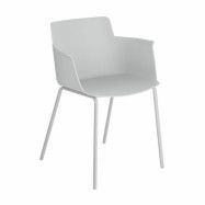 LAFORMA Hannia matbordsstol, med armstöd - grå polypropen och grått stål