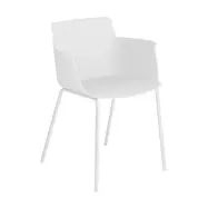 LAFORMA Hannia matbordsstol, med armst&ouml;d - vit polypropen och vitt st&aring;l