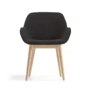 LAFORMA Konna Matstol, med Armst&ouml;d - Svart Tyg och Naturlig Ask