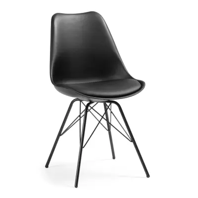 LAFORMA Lars Matstol - Svart Plast, Konstläder och Stål
