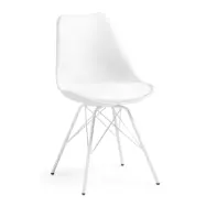 LAFORMA Lars Matstol - Vit Plast, Konstl&auml;der och St&aring;l