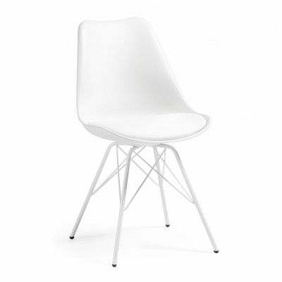LAFORMA Lars Matstol - Vit Plast, Konstläder och Stål
