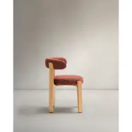 KAVE HOME Matstol i granit - terrakotta chenille och naturlig ask