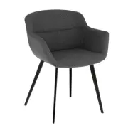 LAFORMA Nadya Matstol, med Armst&ouml;d - M&ouml;rkgr&aring;tt Tyg och Svart St&aring;l