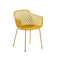 KAVE HOME Quinn Matstol med Armstöd - Gul Plast och Metall
