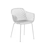 KAVE HOME Quinn Matstol med Armstöd - Vit Plast och Metall