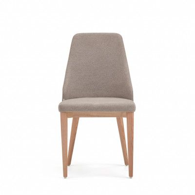 KAVE HOME Rosie matstol - brunt chenilletyg och naturligt ask