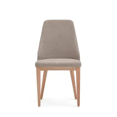 KAVE HOME Rosie matstol - brunt chenilletyg och naturligt ask