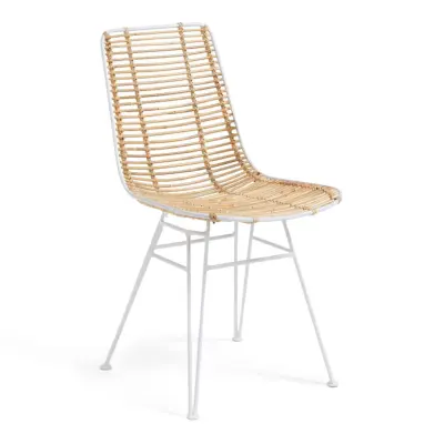 LAFORMA Tishana matstol - naturrotting och vitt stål