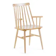 KAVE HOME Tressia matbordsstol, med armstöd - naturspånskiva och naturgummiträ