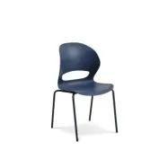 Linea matstol - denimblå polypropen och denimblå metall