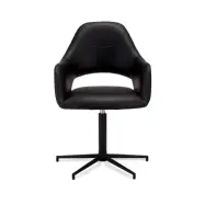 Luna Matstol, med Armstöd - Svart PU