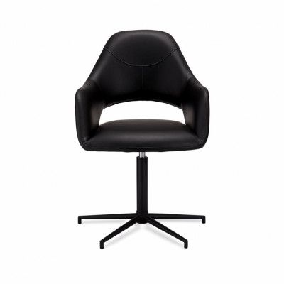 Luna Matstol, med Armstöd - Svart PU