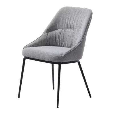 Meridian matstol - grå tweed polyester och svarta ben