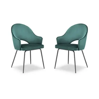 MICADONI Johnny matstol med armstöd - blå sammet och svart metall