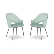 MICADONI Johnny matstol med armst&ouml;d - bl&aring; sammet och svart metall