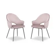 MICADONI Johnny matstol med armst&ouml;d - lila sammet och svart metall