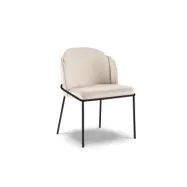 MICADONI Limmen matstol - beige sammet och svart metall