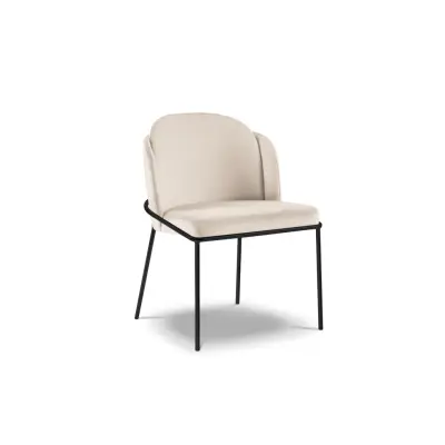 MICADONI Limmen matstol - beige sammet och svart metall