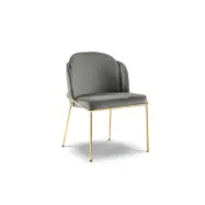 MICADONI Limmen matstol - gr&aring; sammet och guldmetall