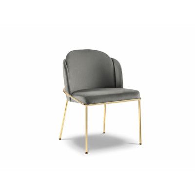 MICADONI Limmen matstol - grå sammet och guldmetall