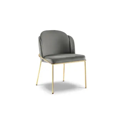 MICADONI Limmen matstol - grå sammet och guldmetall