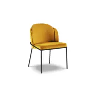 MICADONI Limmen matstol - gul sammet och svart metall