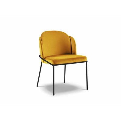MICADONI Limmen matstol - gul sammet och svart metall