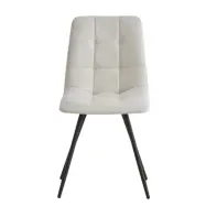 NORDLYS Bjørn matstol - beige tyg och svart metall